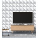 Ver imagem 1 de Papel De Parede Efeito 3D Para Sala Quarto Branco Com Sombra Cinza