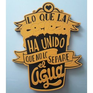 Placa Lo Que La Cerveza Laqueada 3D Mdf - 40 X24 Cm