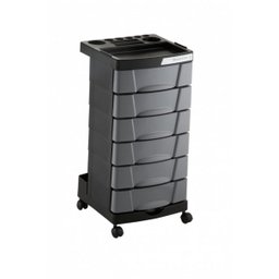 Carrinho Dompel Beauty Care Preto com Gaveta Prata - 1