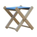 Ver imagem 3 de Kit 2 Banquetas Pescador Dobrável Madeira Maciça com Tecido Azul Claro