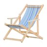 Kit 2 Espreguiçadeiras Preguiçosa Dobrável Madeira Maciça Natural com Tecido Impermeável Listra - 2