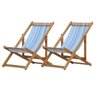 Kit 2 Espreguiçadeiras Preguiçosa Dobrável sem Braço Mel em Madeira Maciça Tecido Impermeável L - 1