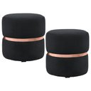 Ver imagem 1 de Kit 2 Puffs Decorativos Com Cinto Rosê Round B-300 Preto