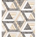 Ver imagem 1 de Papel De Parede Branco Estilo Madeira e Mármore Com Efeito 3D Para Sala Quarto