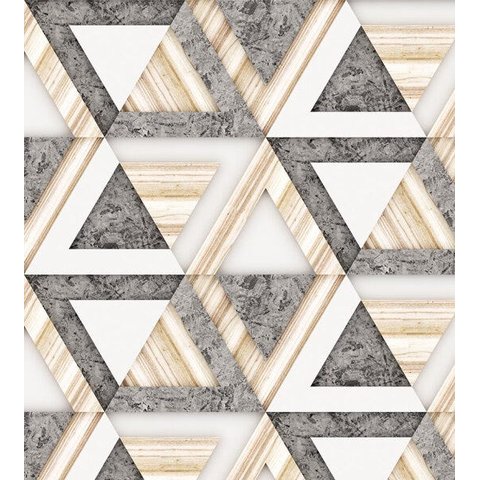 Papel De Parede Branco Estilo Madeira e Mármore Com Efeito 3D Para Sala Quarto