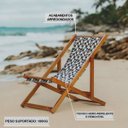 Ver imagem 3 de Espreguiçadeira Dobrável sem Braço Madeira Maciça Envernizada com Tecido Mandala