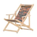 Ver imagem 1 de Espreguiçadeira Preguiçosa Dobrável Madeira Maciça Natural com Tecido Impermeável Tijolos