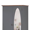 Ver imagem 3 de Guarda Roupa Solteiro Com Espelho 2 Portas 1 Gaveta 60406E Linz Móveis - Cinza/Imbuia