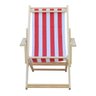 Kit 4 Espreguiçadeiras Preguiçosa Dobrável Madeira Maciça Natural com Tecido Listrado Vermelho - 3