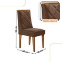 Ver imagem 3 de Mesa de Jantar Diane 120cm Tampo MDF Lam 4 Cadeiras Isadora Moderna Veludo Marrom Naturale Off White