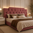 Ver imagem 2 de Cabeceira Suspensa Cama Box Quenn 1,60 para Quarto Moderna Capela - Rose
