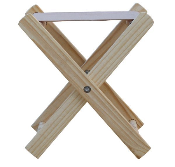 Conjunto 3 Banquetas Pescador Madeira Maciça Natural com Tecido Amarelo - 4