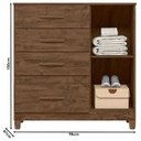 Ver imagem 6 de Guarda Roupa Solteiro Lima com Cômoda Vênus com Pés e Armário Multiuso New Íris Castanho Wood – Mova