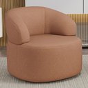 Ver imagem 1 de Poltrona Giratória Orgânica para Sala de Estar Living Helena L02 Linho Rosê - Lyam Decor