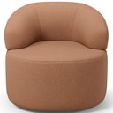 Ver imagem 3 de Poltrona Giratória Orgânica para Sala de Estar Living Helena L02 Linho Rosê - Lyam Decor