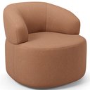 Ver imagem 2 de Poltrona Giratória Orgânica para Sala de Estar Living Helena L02 Linho Rosê - Lyam Decor