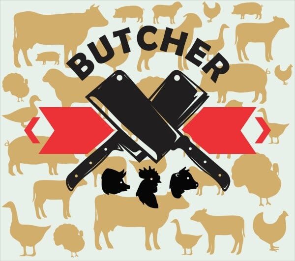 Placa Churrasqueira Butcher Laqueada 3D Mdf - 40 X 40 Cm