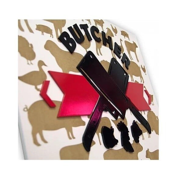 Placa Churrasqueira Butcher Laqueada 3D Mdf - 40 X 40 Cm - 2