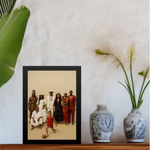 Quadro Decorativo Entidades da Umbanda 24x18cm:moldura Preta