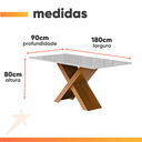 Ver imagem 3 de Conjunto de Mesa Sala de Jantar Tampo com Vidro 1,80m Grécia 6 Cadeiras Santiago Dobuê