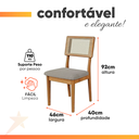 Ver imagem 4 de Conjunto de Mesa Sala de Jantar Tampo com Vidro 1,80m Grécia 6 Cadeiras Santiago Dobuê