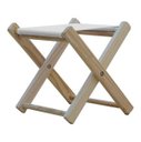 Ver imagem 3 de Kit 2 Banquetas Pescador Madeira Maciça com Tecido Branco