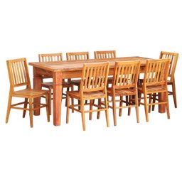 Conjunto Mesa de Jantar 2 M 8 Cadeiras Madri Madeira de Demolição - 1