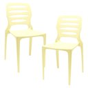 Ver imagem 1 de Kit 02 Cadeiras para Cozinha Área Gourmet Jardim Empilhável Larsen P03 Amarelo - Lyam Decor