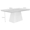 Ver imagem 2 de Conjunto Sala de Jantar Pampulha Mesa Off White/Freijo 120cm C/ 04 Cadeiras Veludo Palha Moveis Leif