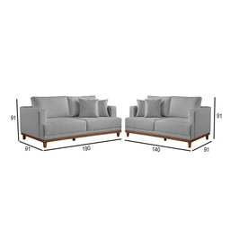 Conjunto Sofás 2 e 3 Lugares Estofados M-175 Veludo Martins Cinza - 3