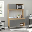 Ver imagem 1 de Cozinha Compacta Marina 3 Portas 1 Gaveta Carvalho Dakar/cinza Vulcano 0336 - Soluzione