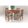 Conjunto Mesa de Jantar Alice 120cm Whisky + 4 Cadeiras Branco Floral - 1
