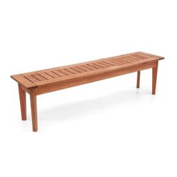 Conjunto Mesa de Jantar em Madeira Maciça Retangular 8 Lugares com Bancos sem Encosto Magazine - 3