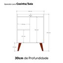 Ver mais imagens de Aparador Caffe Organizador Mumbai Branco com Puxador Cinza Fosco