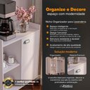 Ver imagem 2 de Aparador Caffe Organizador Mumbai Branco com Puxador Cinza Fosco