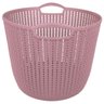 Cesto Trançado Circular G Rosa Antigo Mor - 2