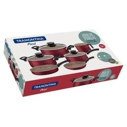 Jogo de Panelas Turim Alumínio Antiaderente Vermelho 7 Peças Tramontina - 2