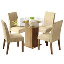Ver imagem 2 de Conjunto Sala de Jantar Mesa Tampo de Vidro Redondo 4 Cadeiras Rustic/imperial Mile Madesa