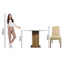 Ver imagem 4 de Conjunto Sala de Jantar Mesa Tampo de Vidro Redondo 4 Cadeiras Rustic/imperial Mile Madesa