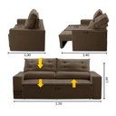Ver imagem 2 de Sofá Retrátil e Reclinável 2 lugares com Molas 1,50m Lais Suede Marrom Adonai Estofados
