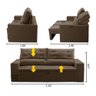 Sofá Retrátil e Reclinável 2 lugares com Molas 1,50m Lais Suede Marrom Adonai Estofados - 2