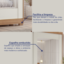 Ver imagem 5 de Guarda Roupa 2 Portas Correr MDF Espelho Kit Pé MDF Veneza