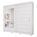 Ver imagem 1 de Guarda Roupa Veneza 2 Portas Correr Espelho Kit Pé Mdf