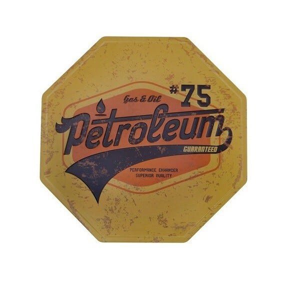 Placa Superior Petroleum Metal Alto Relevo - 30 x 30 cm