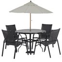 Ver imagem 1 de Jogo 4 Cadeiras Emily e Mesa com Ombrelone em Alumínio para Piscina, Área e Jardim Trama Origina
