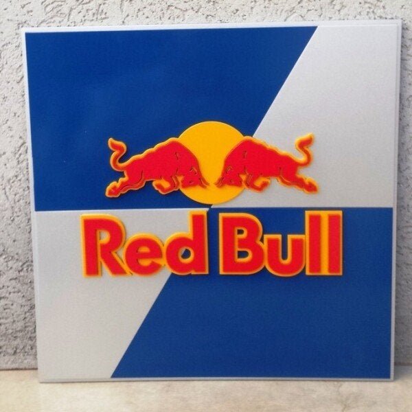 Placa Red Bull Laqueada 3D Mdf - 40 X 40 Cm - 2