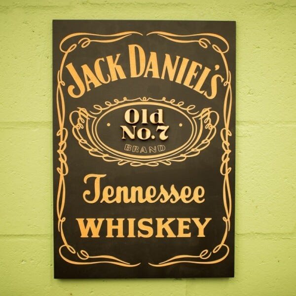 Placa Whisky Jack Daniels Laqueada 3D Mdf - 45 X 30 Cm - 4