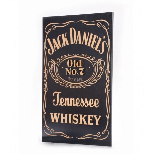 Placa Whisky Jack Daniels Laqueada 3D Mdf - 45 X 30 Cm - 3