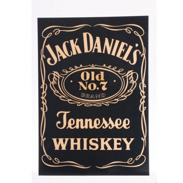 Placa Whisky Jack Daniels Laqueada 3D Mdf - 45 X 30 Cm