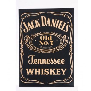 Placa Whisky Jack Daniels Laqueada 3D Mdf - 45 X 30 Cm